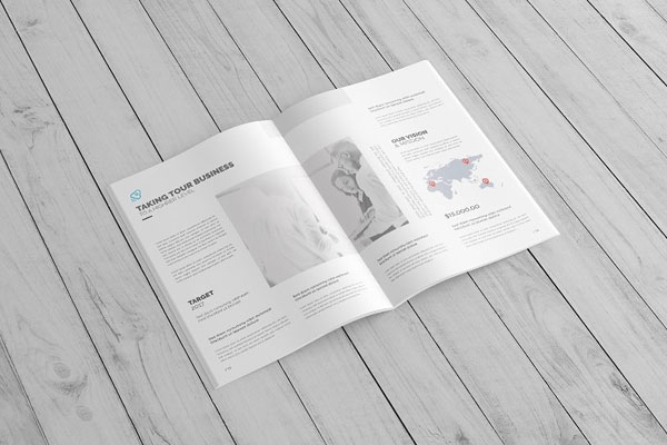 3 Showcases of A4 Brochure Mockup