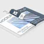 3 Showcases of Bookmark Mockup with Hardcover Book