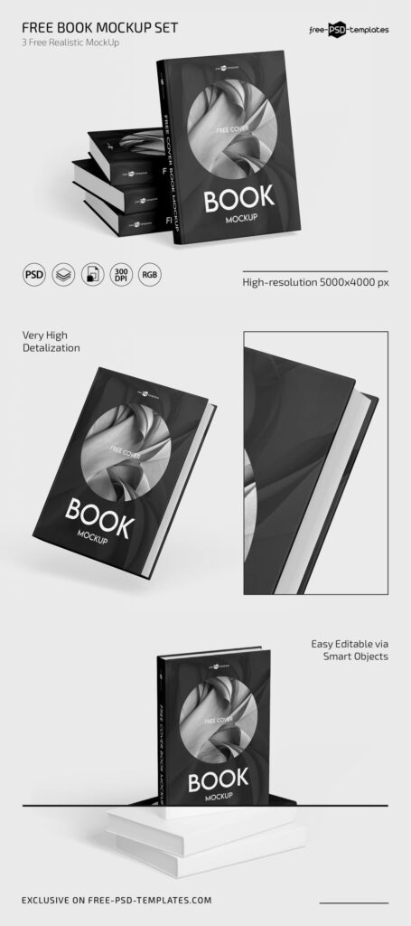 3 Showcases of Books Mockup