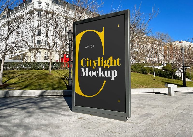 3 Showcases of City Light Outdoor Advertisement Mockup FREE PSD