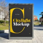 3 Showcases of City Light Outdoor Advertisement Mockup