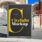 3 Showcases of City Light Outdoor Advertisement Mockup