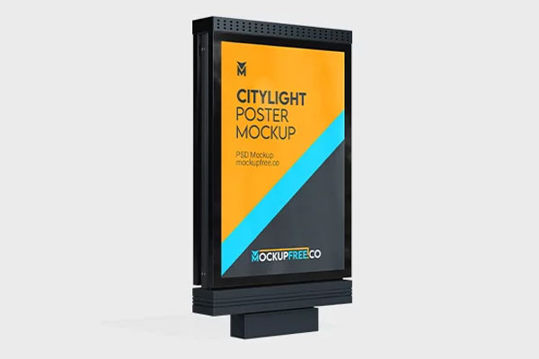 3 Showcases of Citylight Poster Mockup