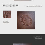 3 Showcases of Embossed Leather Stamping Logo Mockup