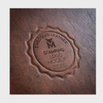 3 Showcases of Embossed Leather Stamping Logo Mockup