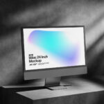 3 Showcases of iMac Mockup with Shadows mockup preview