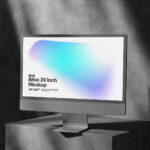 3 Showcases of iMac Mockup with Shadows mockup preview