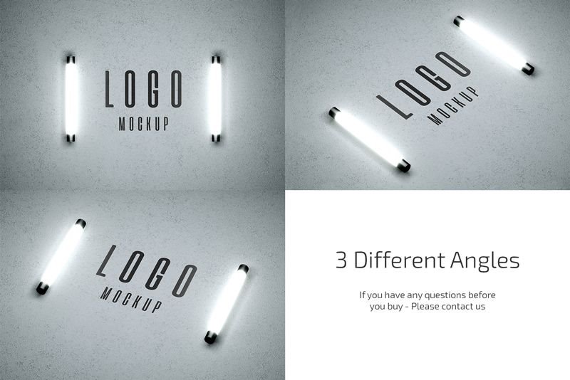 3 Showcases of Logo Mockup with Lights