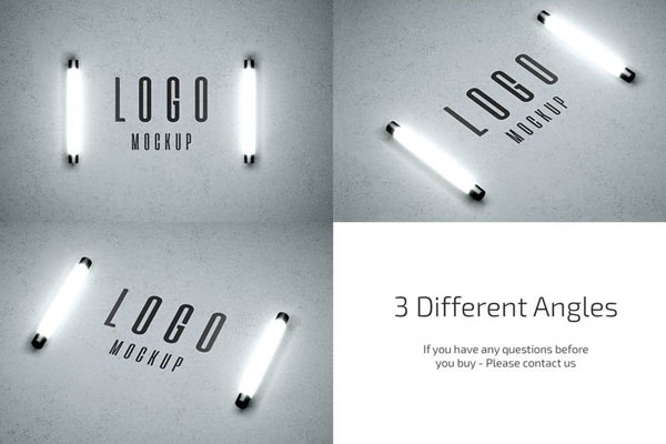 3 Showcases of Logo Mockup with Lights