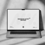 3 Showcases of MacBook Pro Mockup with Shadows