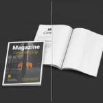 3 Showcases of Magazine Cover Mockup