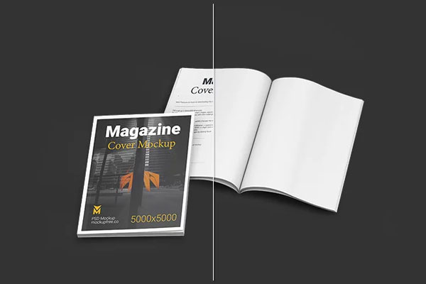 3 Showcases of Magazine Cover Mockup