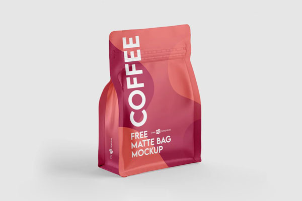 3 Showcases of Matte Coffee Bag Mockup