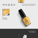 3 Showcases of Nail Polish Bottle Mockup mockup preview