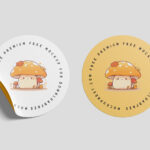 3 Showcases of Round Sticker Mockup