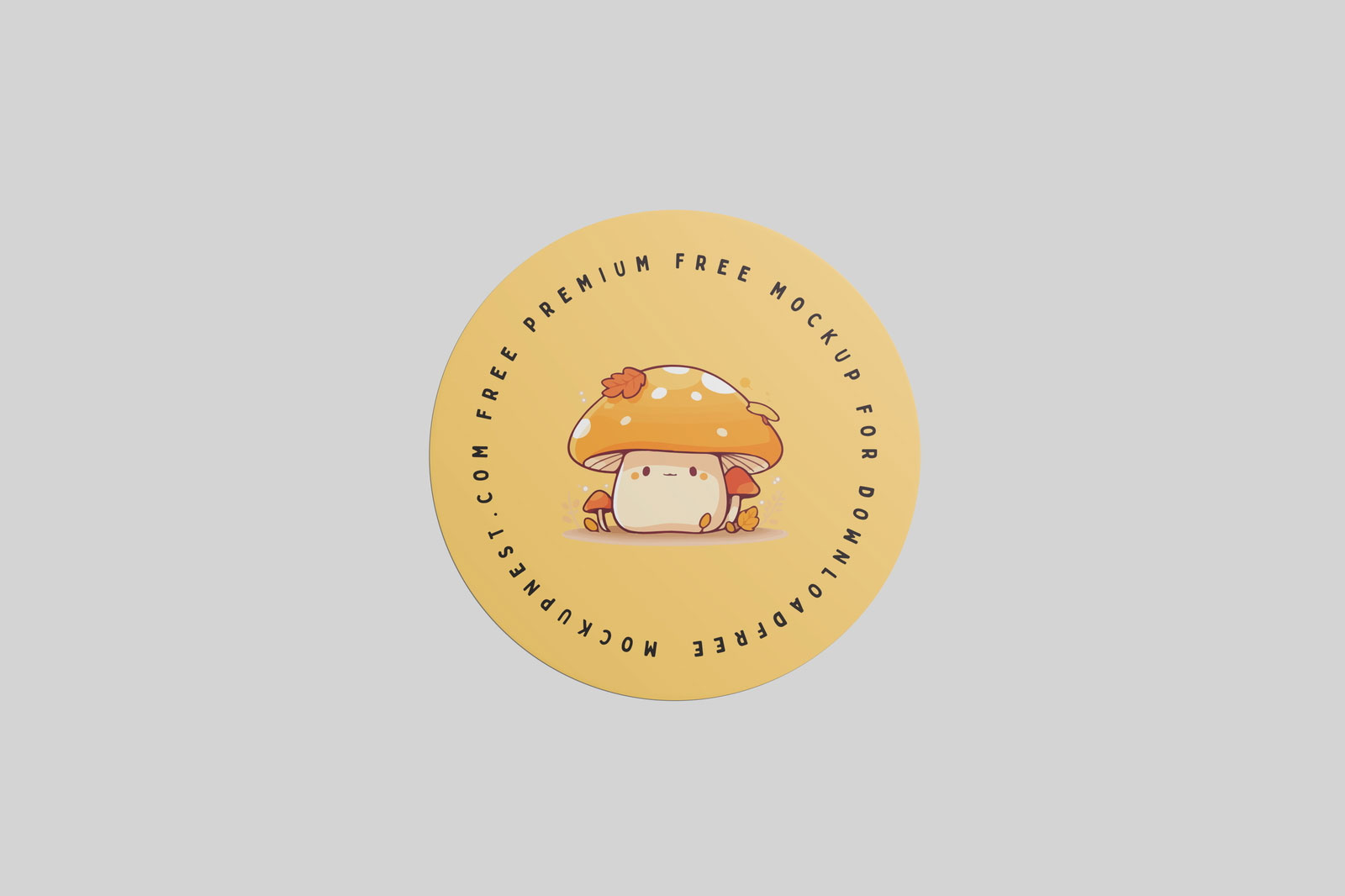 Free 3 Showcases of Round Sticker Mockup PSD Template