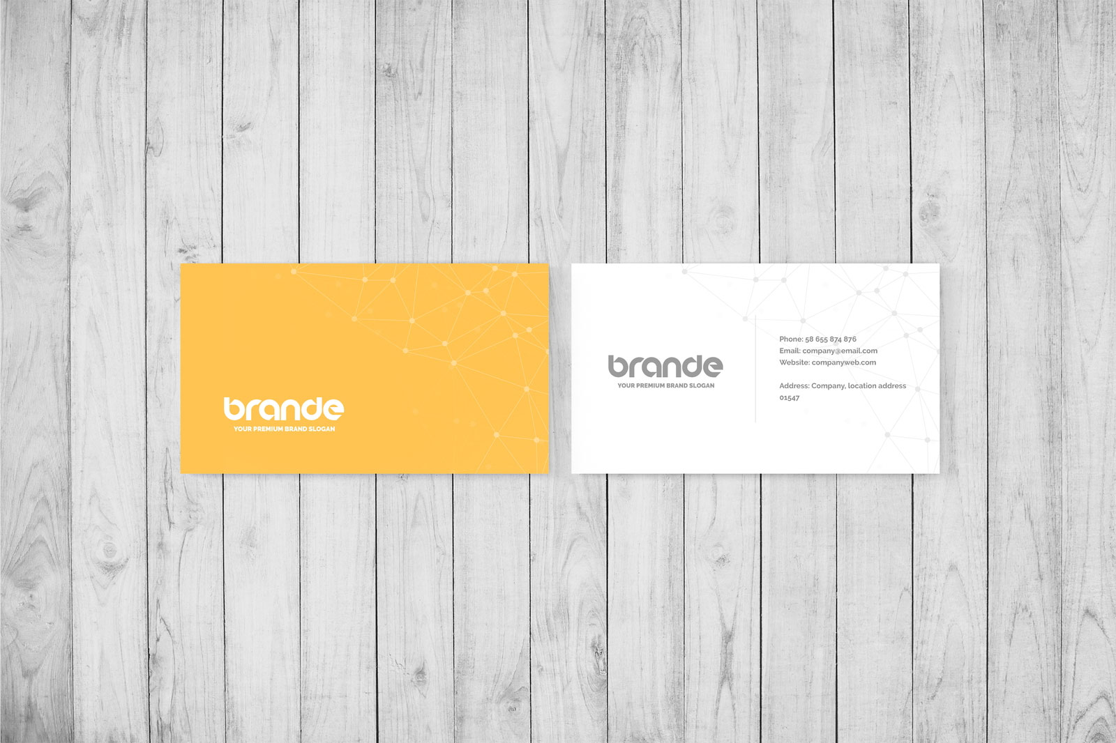 Free 3 Showcases of Simple Business Card Mockup PSD Template