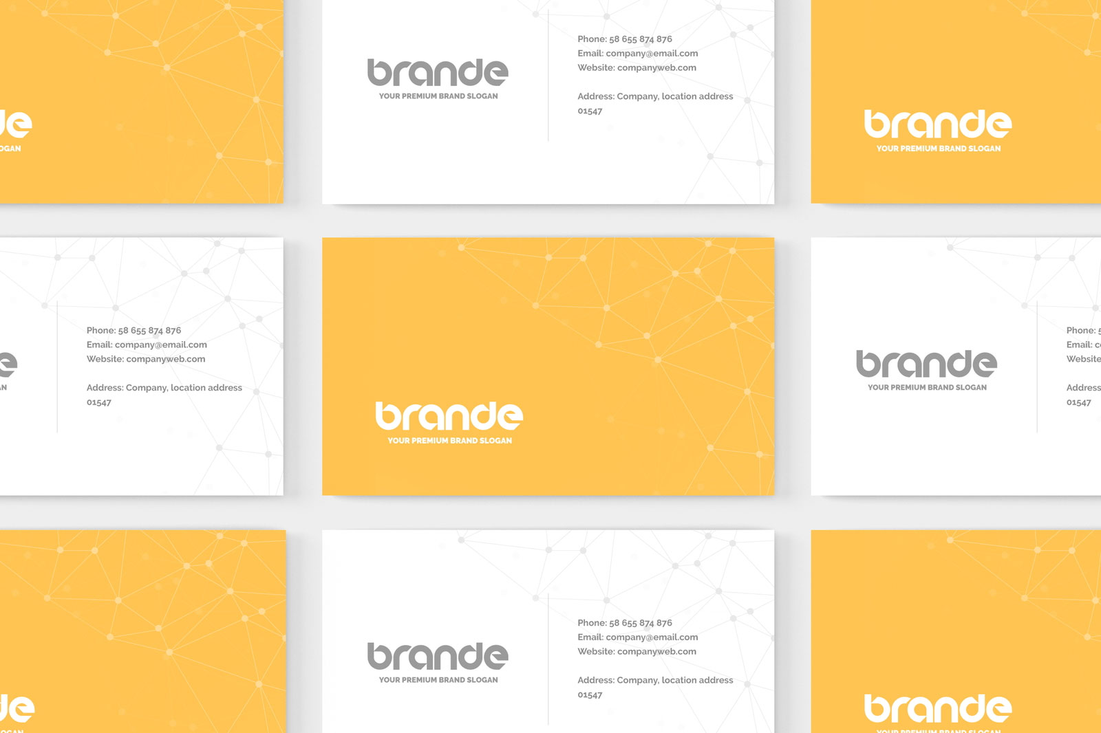Free 3 Showcases of Simple Business Card Mockup PSD Template