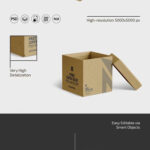 3 Showcases of Square Box Mockup