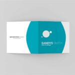 3 Showcases of Square Folded Business Card Mockup