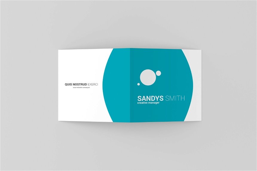 3 Showcases of Square Folded Business Card Mockup