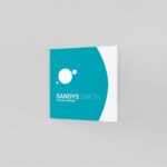 3 Showcases of Square Folded Business Card Mockup