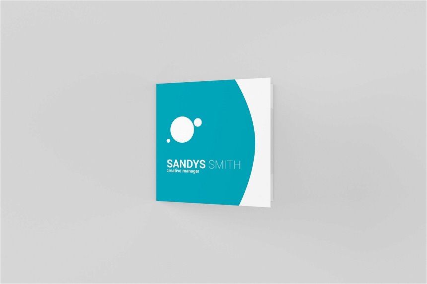3 Showcases of Square Folded Business Card Mockup