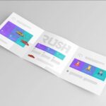3 Showcases of Square Trifold Brochure Mockup