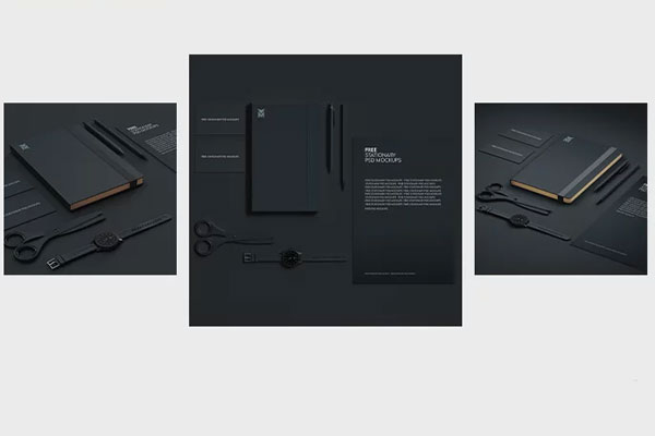 3 Showcases of Stationary Mockup