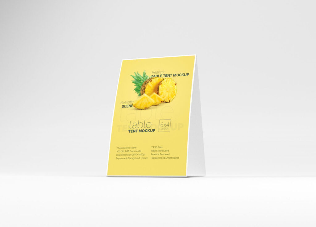3 Showcases of Table Tent Mockup