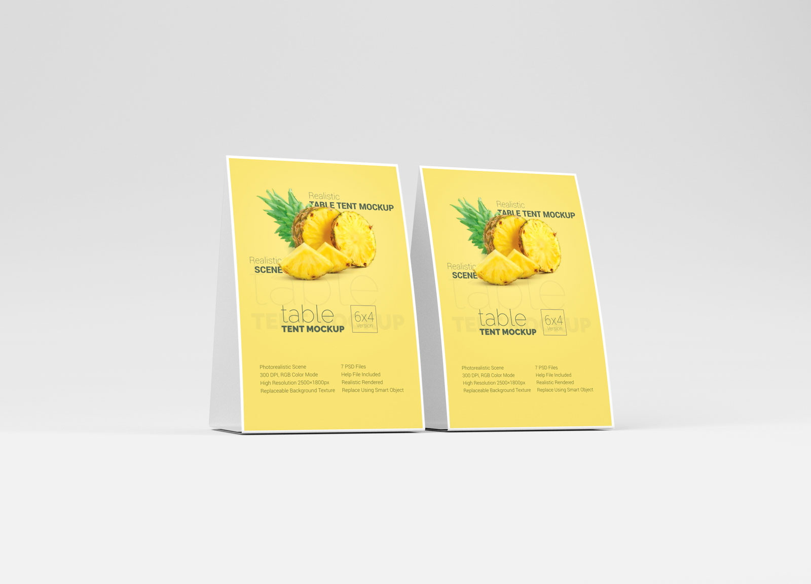 Free 3 Showcases of Table Tent Mockup PSD Template