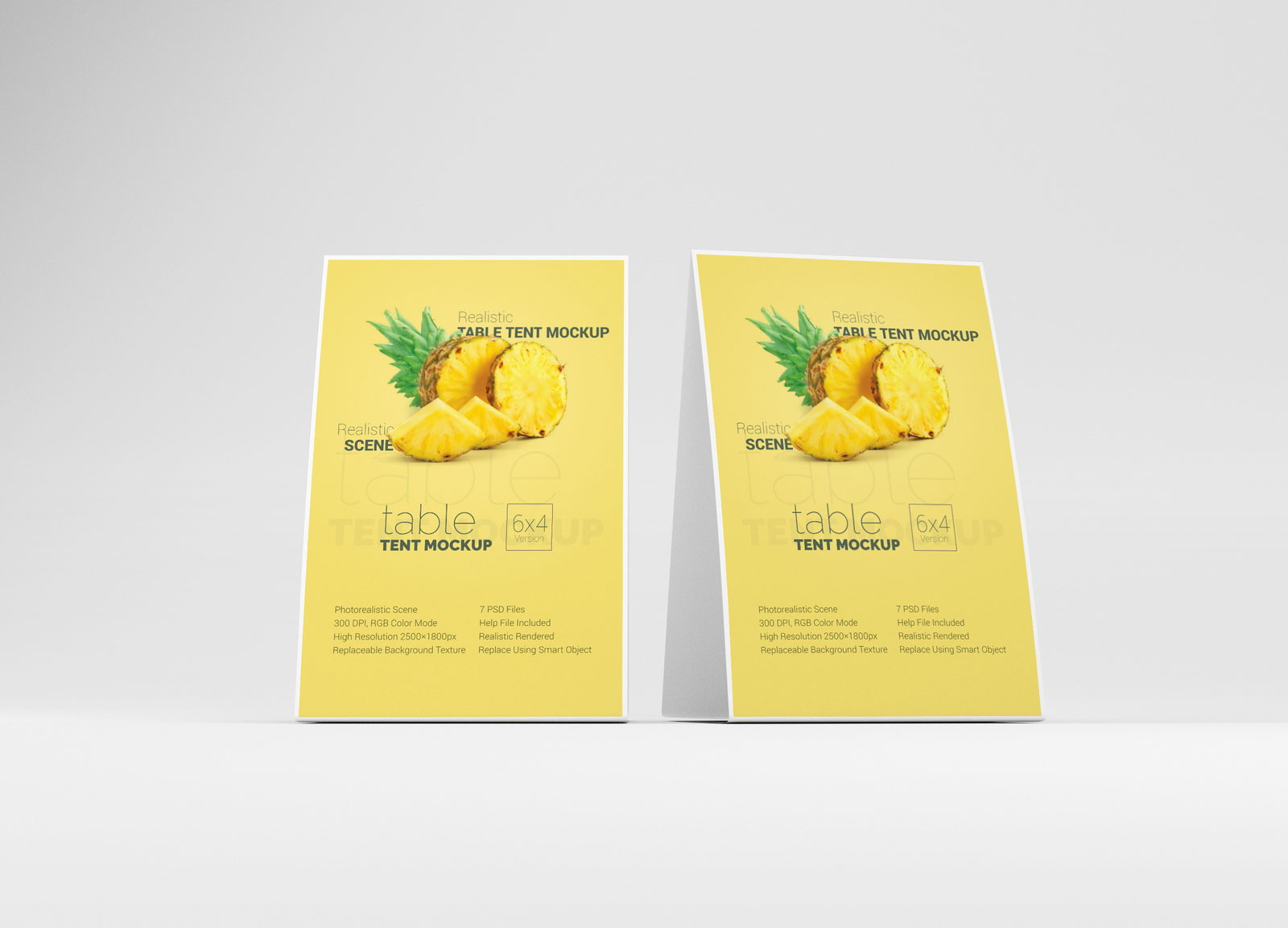 Free 3 Showcases of Table Tent Mockup PSD Template