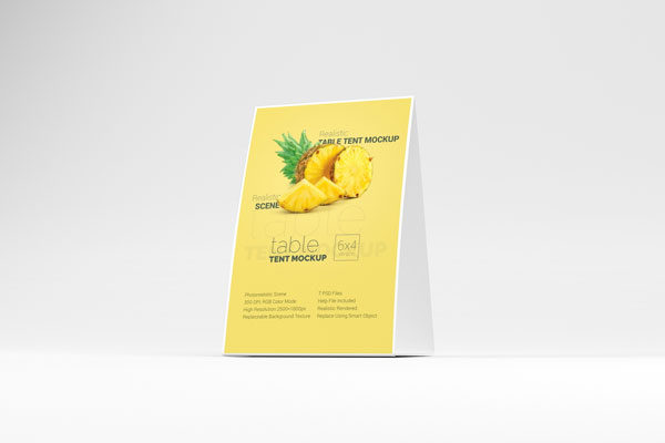 3 Showcases of Table Tent Mockup