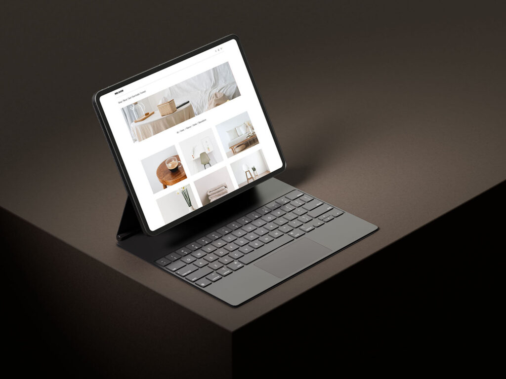3 Showcases of Tablet Mockup on Dark Background
