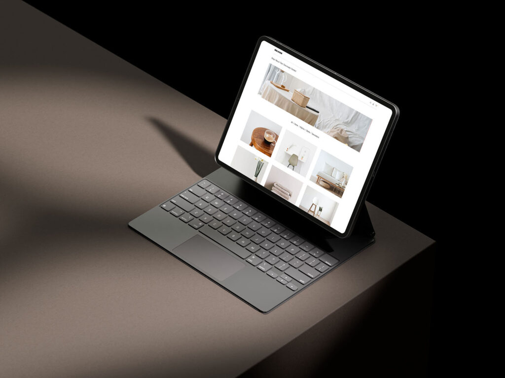 3 Showcases of Tablet Mockup on Dark Background