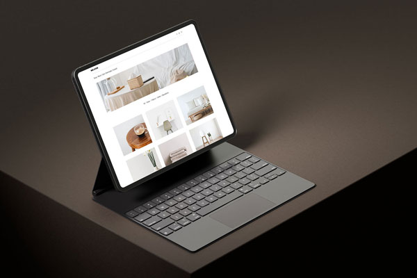 3 Showcases of Tablet Mockup on Dark Background