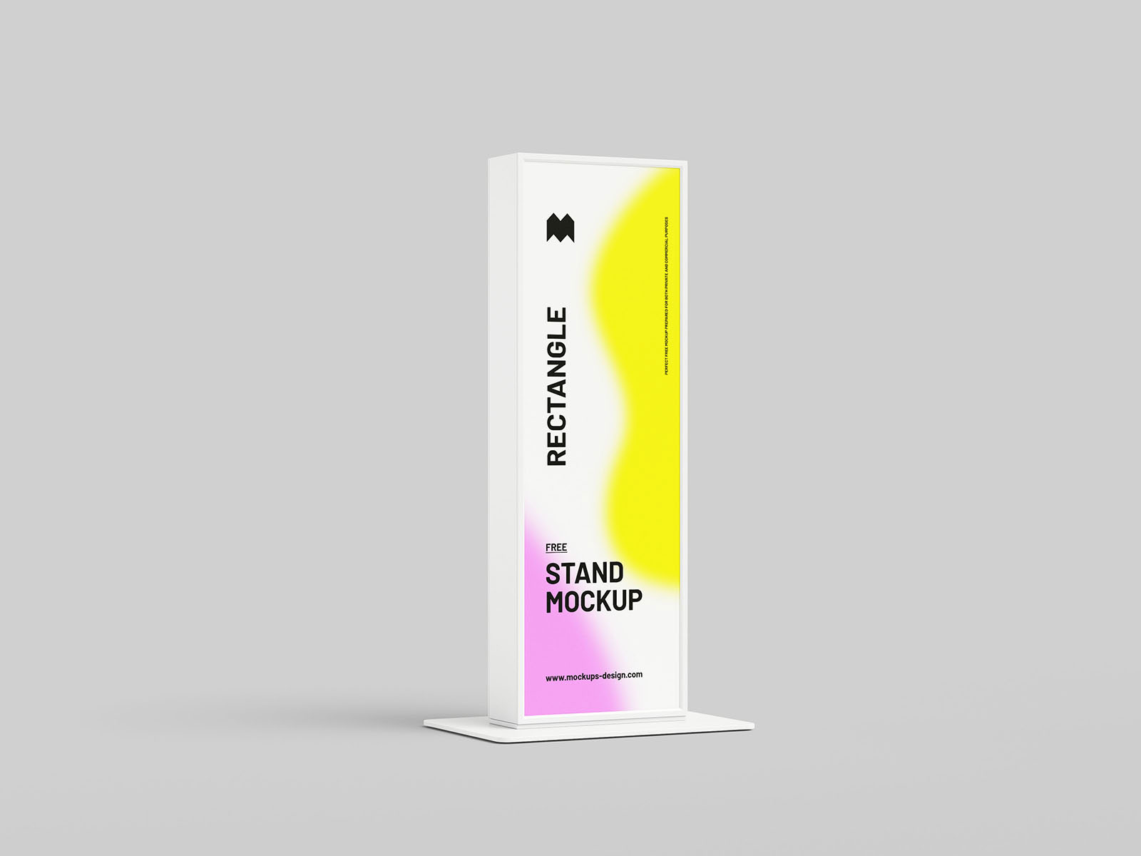 Free 3 Showcases of Tall Rectangle Stand Mockup PSD Template