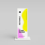3 Showcases of Tall Rectangle Stand Mockup