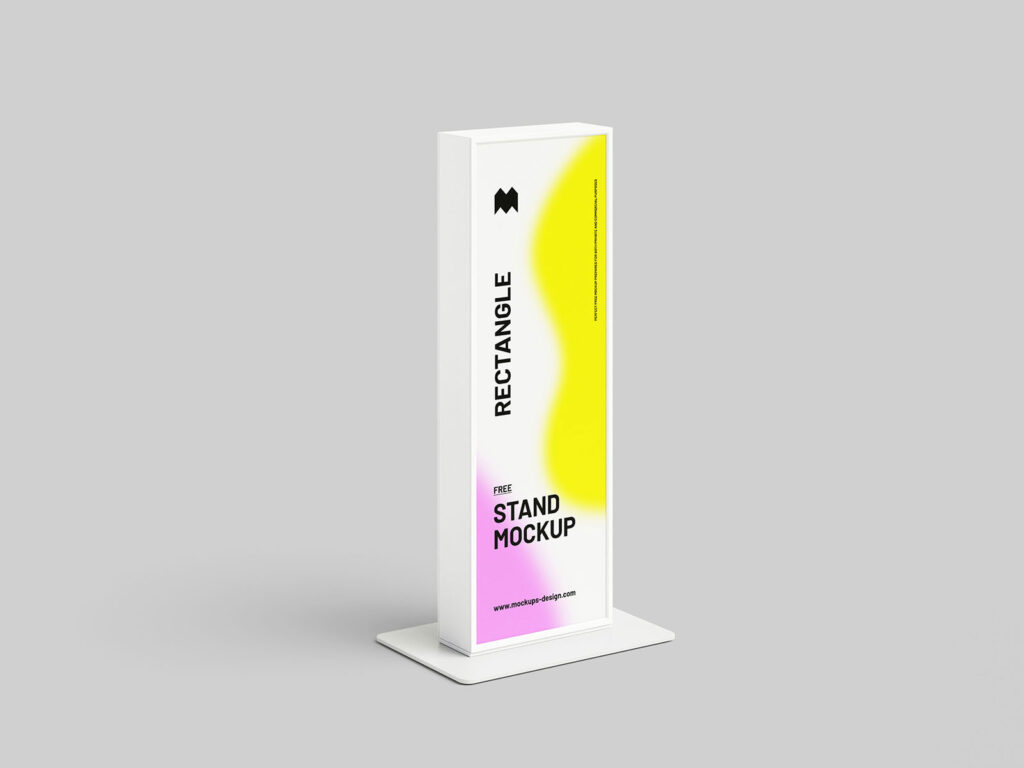 3 Showcases of Tall Rectangle Stand Mockup