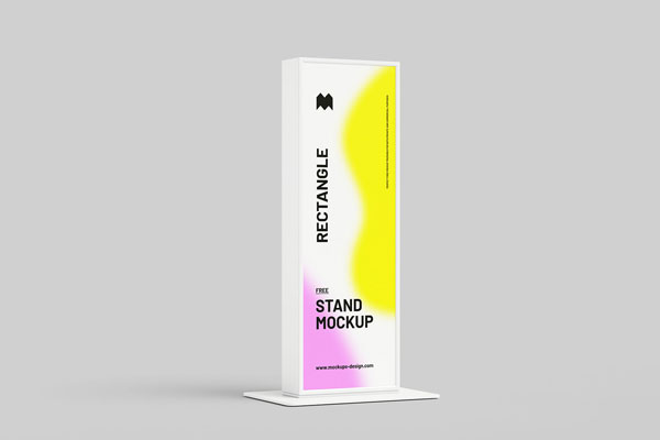 3 Showcases of Tall Rectangle Stand Mockup