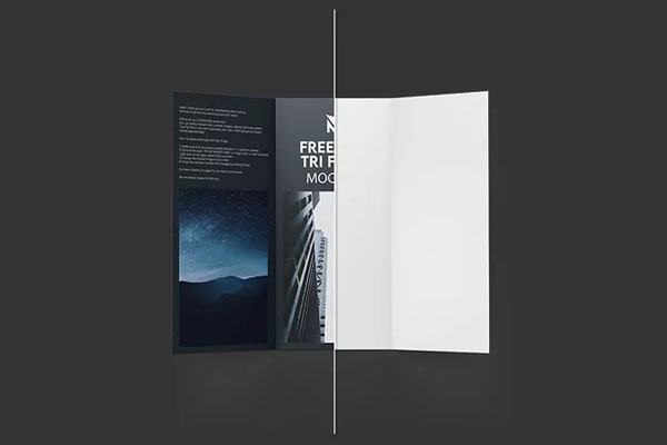 3 Showcases of Tri Fold Brochure Mockup