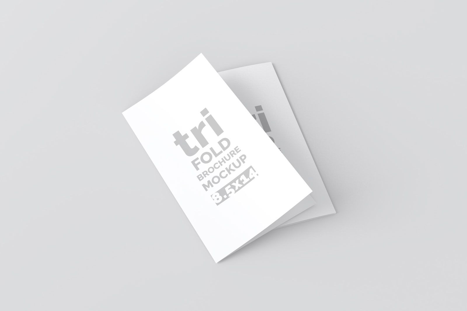Free 3 Showcases of Trifold Brochure Mockup PSD Template