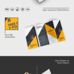 3 Showcases of Z Fold Brochure Mockup