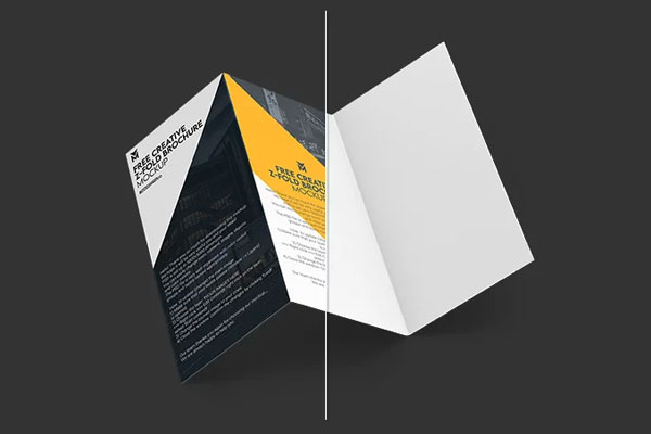 3 Showcases of Z Fold Brochure Mockup