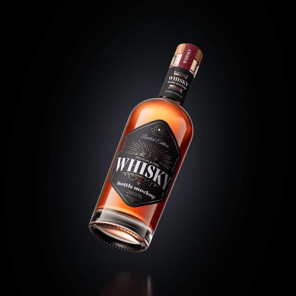 3 Sight of Whisky Bottle Mockup