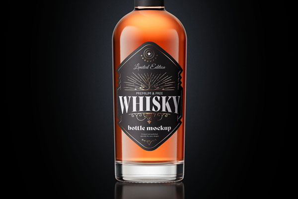 3 Sight of Whisky Bottle Mockup