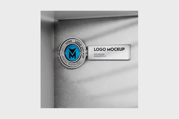 3 Sights of 3D Logo Mockup