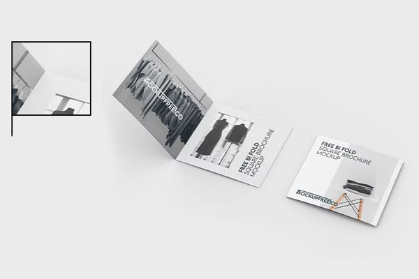 3 Sights of Bi Fold Square Brochure Mockup