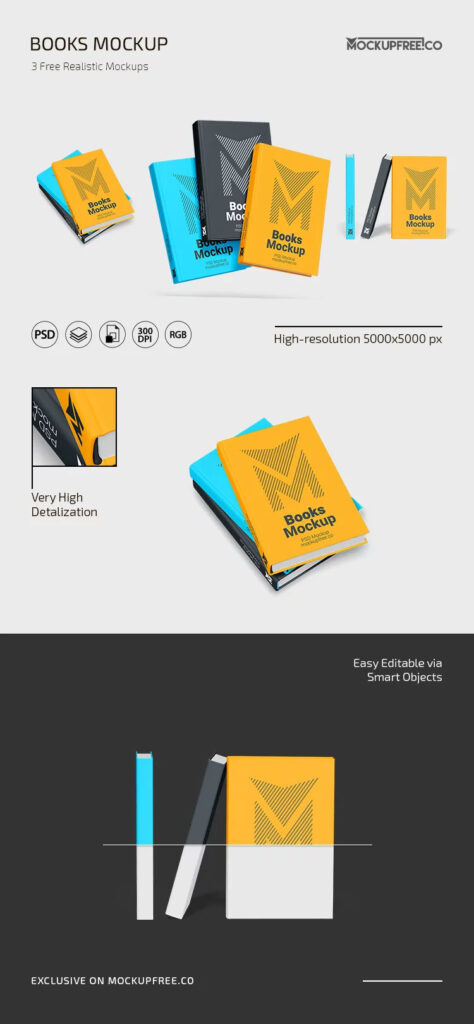 3 Sights of Books Mockup
