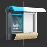 3 Sights of Bus Stop Poster Mockup